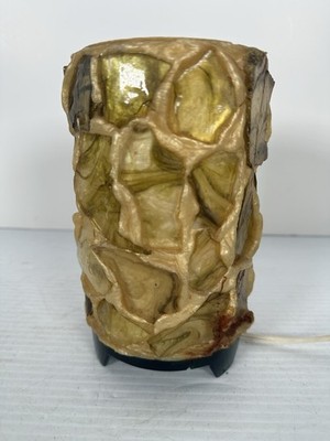 MCM Lucite Amber Rock Candy Chunky Resin Table Lamp Mood Light