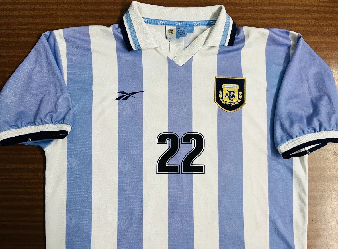 Jersey Argentina National Team Reebok 1999 #22 Riquelme XL ⚽️ | eBay