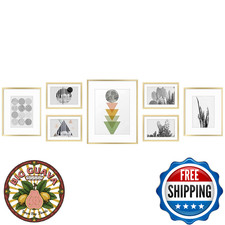 Golden State Art Aluminum Gallery Wall Frame Set of 7 11x14 8x10 5x7 Metal Frame