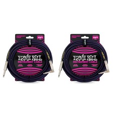 Ernie Ball Braided Straight to Angle Instrument Cable 20 ft. Neon Purple/Black