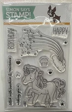 Simon Says Stamp MAGICAL BIRTHDAY Unicorn SSS101612 Set and die cover plate