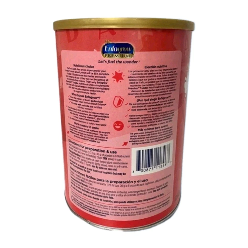 2-PACK Enfagrow Premium Non-GMO Toddler Formula 36.6 oz EXP 12/2025 - Image 3 of 4