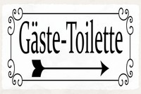 Holzschild 12X18 Cm GäSte-Toilette Rechts Pfeil Deko Geschenk Schild