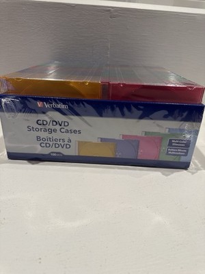 Verbatim Slim CD/DVD Storage Cases 100 Pack - 5 Assorted Multi-Color Slim Cases
