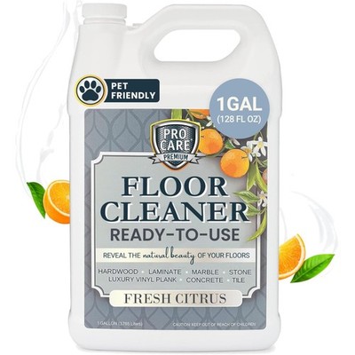 Natural Citrus Floor Cleaner - Multi-Surface Solution for 128 Fl Oz & 20,000 ...