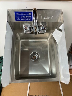 L&J WHS-1712-6D/2 Wall-Hung Hand Sink with Side Splashes (NEW)