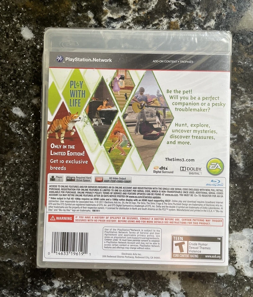 The Sims 3 Pets Limited Edition (Sony PlayStation 3, 2011) PS3 FACTORY SEALED!! - Image 2 of 4