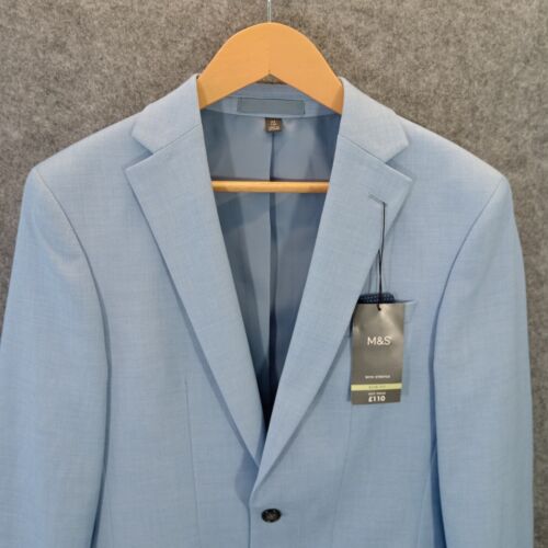 "Traje Blazer Marks and Spencer Calce Ajustado con Elástico Azul Cielo Talla 34"" Largo" - Imagen 3 de 13