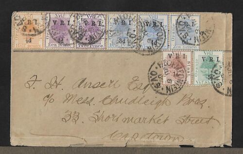 ORANGE FREE STATE BLOEMFONTEIN TO CAPE TOWN OVPT STAMPS ON COVER 1900 - Picture 1 of 2