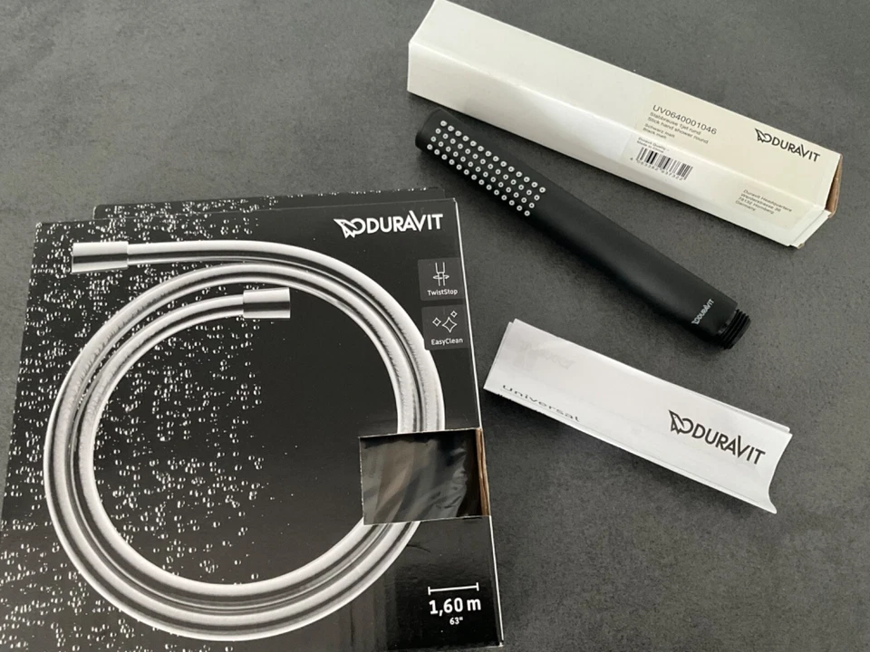 Duravit Handbrause Set , Stabbrause + Brauseschlauch 1,6m , schwarz matt - Bild 2 von 3