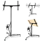 16FT Drywall Lift,150lb Capacity Heavy Duty Sheetrock Hoist w/Telescopic Arm