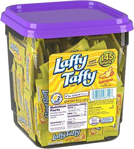 Wonka Laffy Taffy, Banana Flavor, 145 count tub (Pack of 1) - Picture 1 of 1