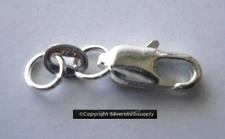 Sterling silver lobster claw clasp set 4 pcs  22mm overall length SSC015
