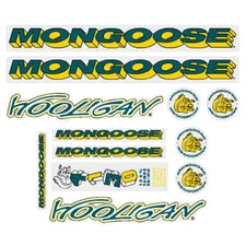 1995 Mongoose - Hooligan for chrome frame Decal set