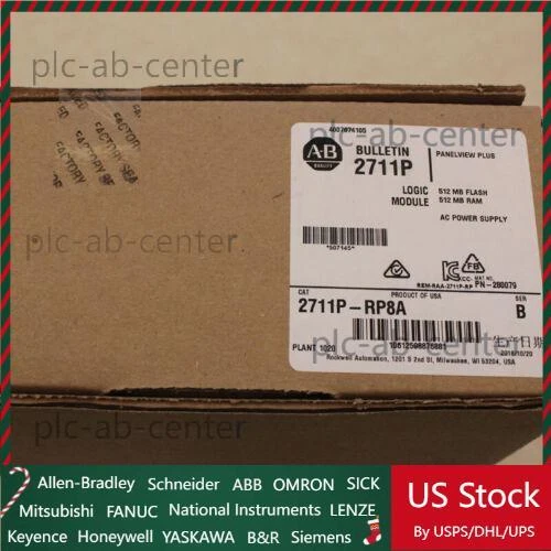 Allen-Bradley 2711P-RP8A HMI PanelView Pl 6 Logic Module Sealed US Free Tax - Picture 1 of 9
