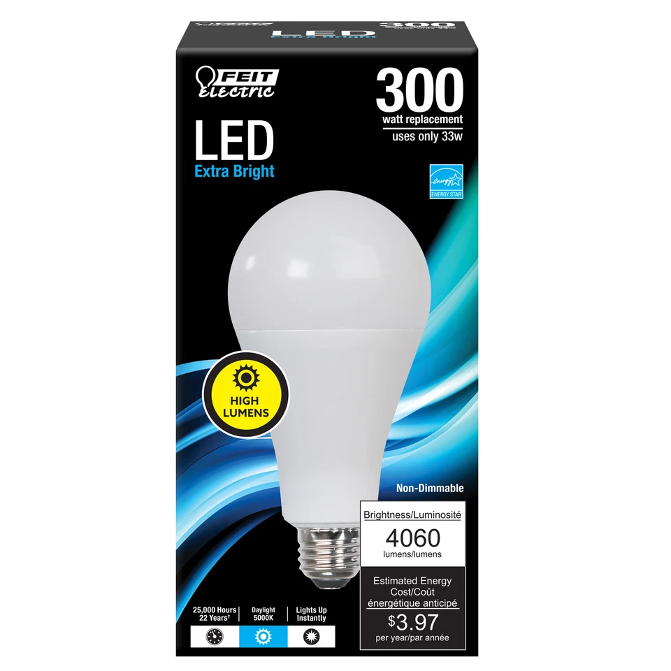 Feit Electric OM300/850/LED A23 Non Dimmable Omni High Output LED Light Bulb - Image 2 of 2