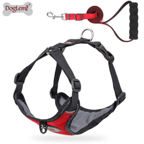 Dog Harness and Lead Set Medium Small Large Lead No Pull Car Strong Handle - Picture 1 of 8