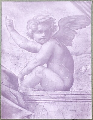 The Three Cardinal Virtues, Detail, Raphael, Magic Lantern Glass Slide
