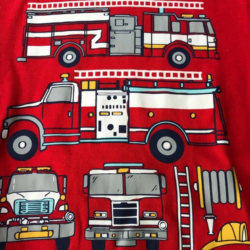 New NWT Children's Kid's Pajamas Flannel Fleece Carter's Fire Truck Engine 7 - Picture 7 of 9