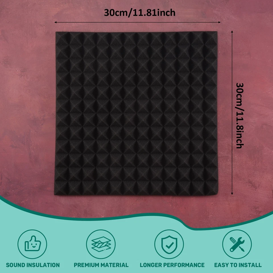 Schall Schutz Schaumstoff Polster Behandlungs Platte mit 12 Packung im Pyra4103 - Bild 3 von 4