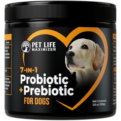 7-in-1 Probiotic + Prebiotic Supplement for Dogs. Supports Digestive Health
