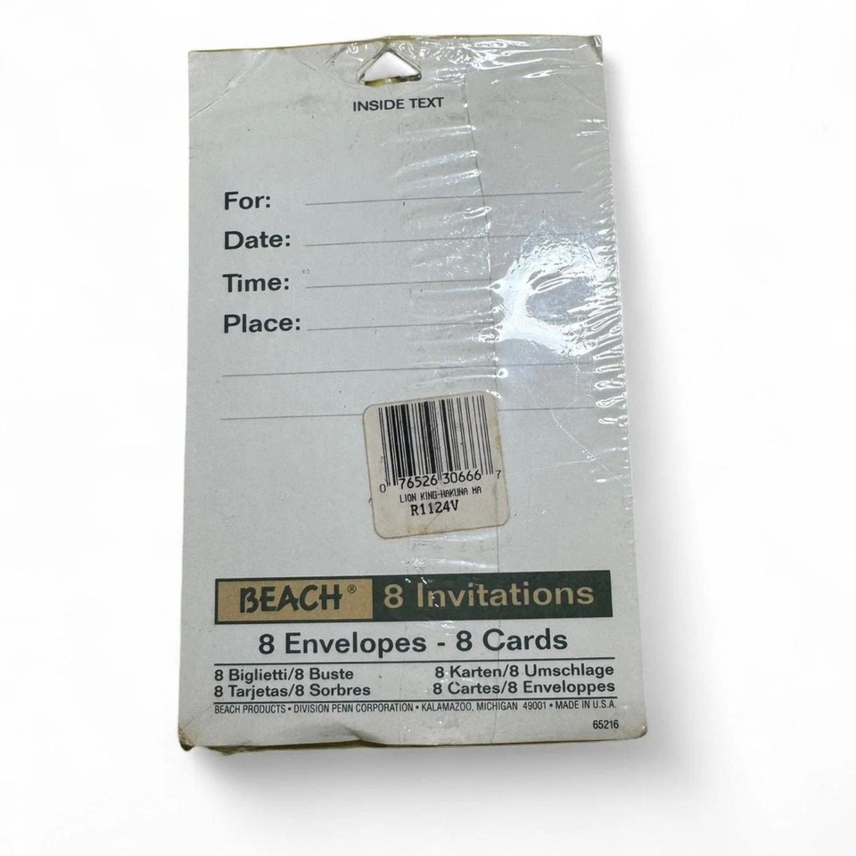 De Colección Disney El Rey León Timón Fiesta Invitaciones 3 Paquetes de 8 Sellados Foto 3 de 3
