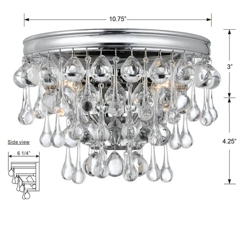 Crystorama Calypso Chrome 10 1/2" Wide Crystal Wall Sconce - Picture 5 of 6