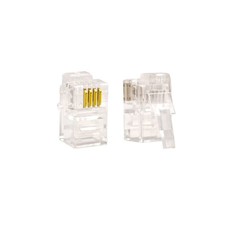 100 PCS Transparent Color RJ9 Telephone Cable Plug 4P4C Connector Jack