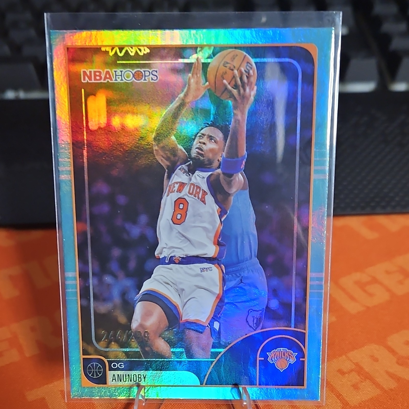 2025-26 NBA Hoops OG ANUNOBY AQUA #244/299 SERIAL NUMBERED Knicks SP