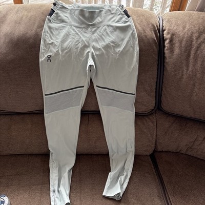 ON Running Run On Cloud Women s Sea Blue Long Tights Small Ankle Zip NWOT