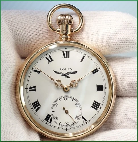 ✅ ROLEX ANTIQUE SOLID GOLD POCKET WATCH SWISS MADE - 9ct - YEAR 1927 UK - 9KT