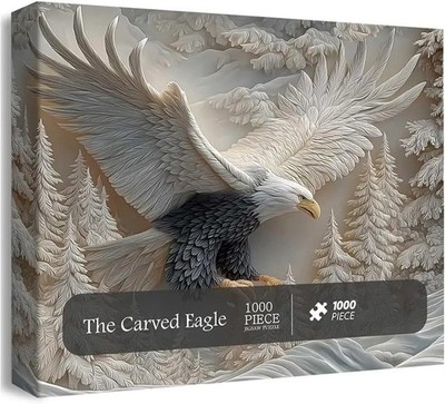 Der geschnitzte Adler Puzzle 1000 Teile Majestätischer Weißkopfseeadler Vogel Puzzle für