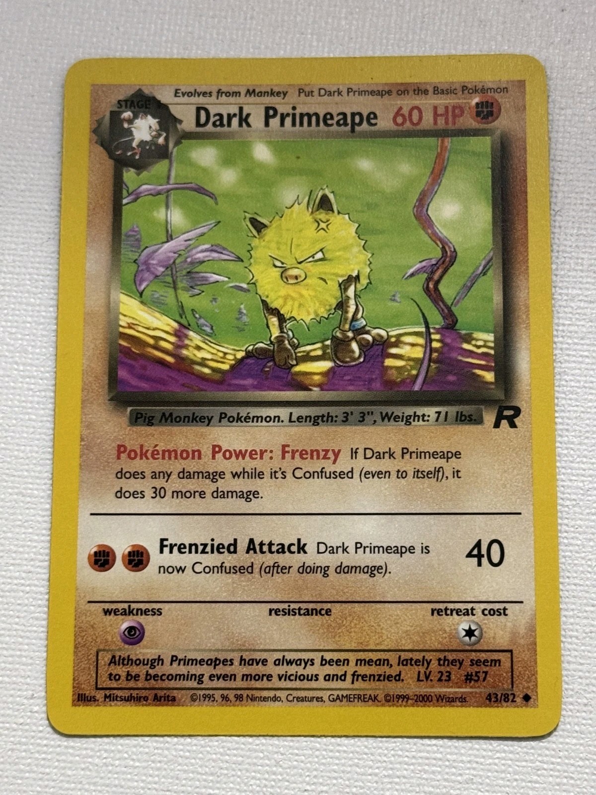 DARK PRIMEAPE - 43/82 - Team Rocket - Pokemon Card - NM