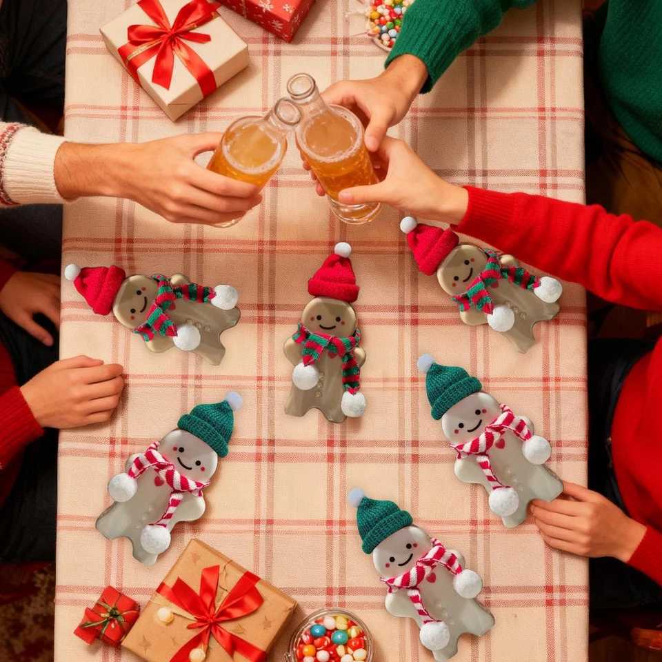 Lindo vaso de agua de plástico para hombre de pan de jengibre botella de regalo de Navidad Foto 2 de 4