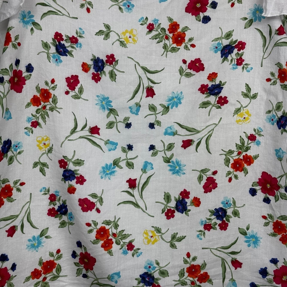 GAP Vintage Bufanda Pañuelo Italia Blanco Floral Cuadrado Bolso Cartera Cabeza Algodón Foto 2 de 4