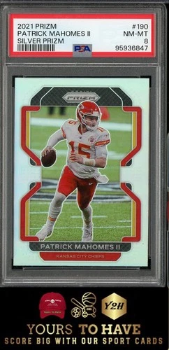 2021 Panini Prizm #190 Patrick Mahomes Ii Silver Prizm PSA 8
