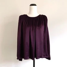 MA M A MAUD DAINTY purple satin pleated tank top sz 10