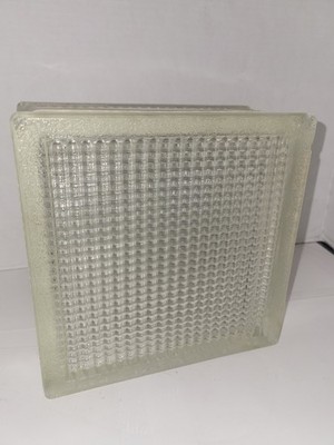 RETIRED GLASS BLOCK, Came Out Of USA Home, Lined, 7.75x7.75x3  7/8 In