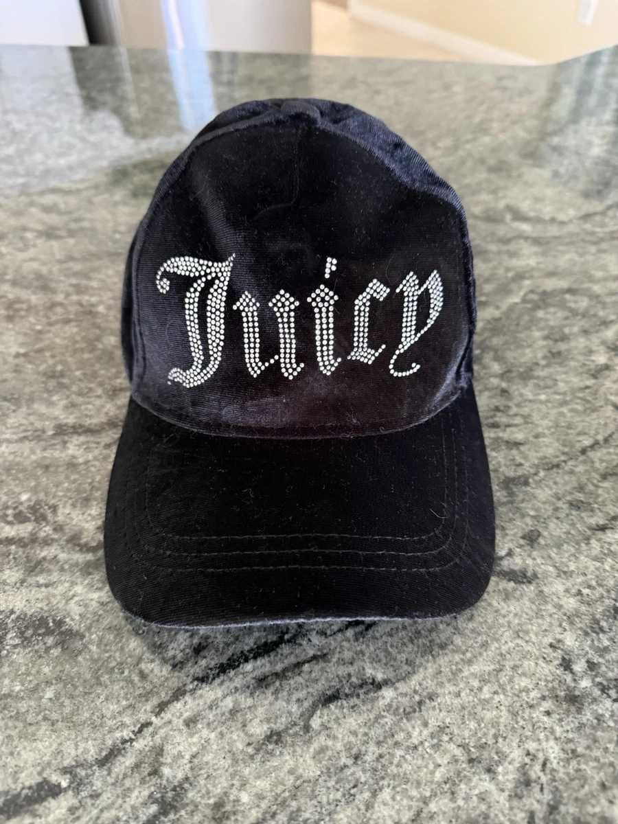 Juicy Couture Black Satin Baseball Cap with Rhinestone Embellishments s-l400.jpg main image 2
