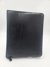 Franklin Covey Classic 7-Ring Binder Black Simulated Leather, full zip Empty
