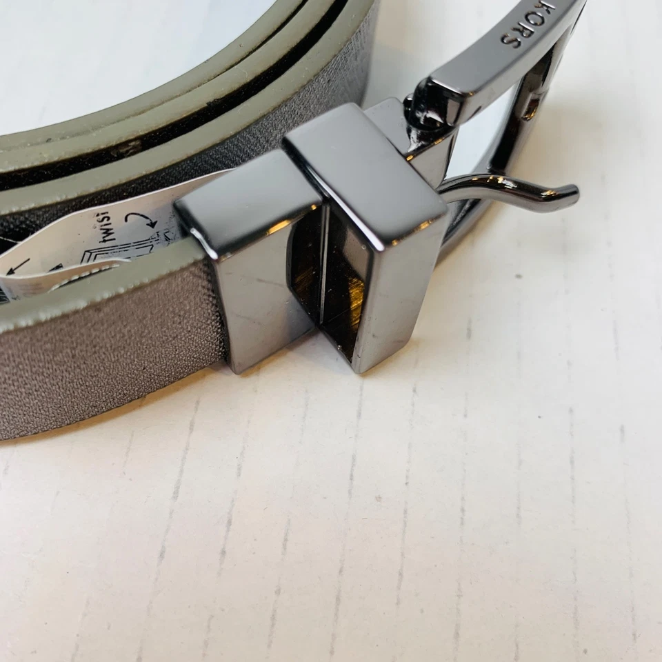 Michael Kors Womens Reversible Belt XL Leather Silver Side Black Monogram Side - Image 4 of 4