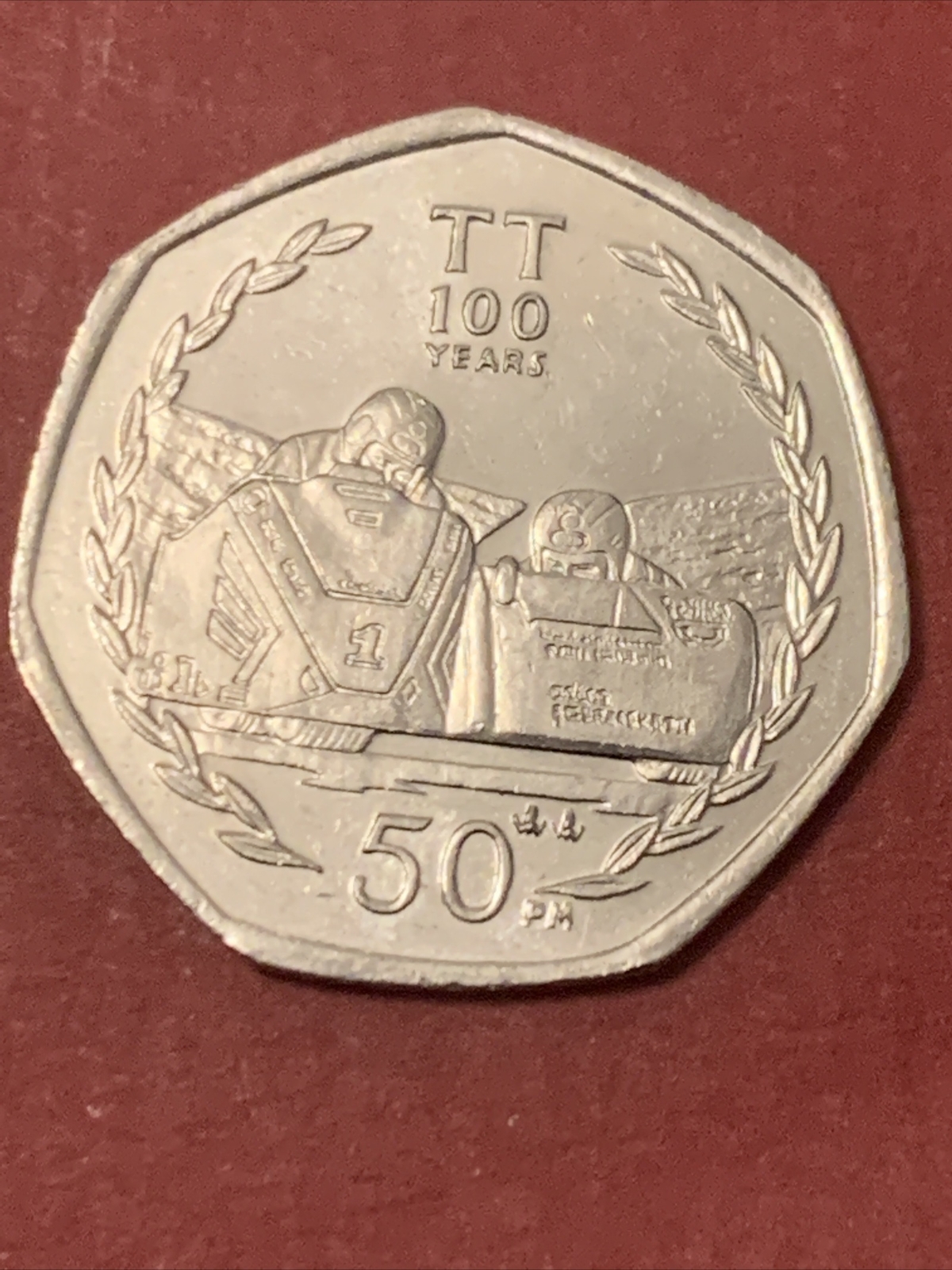 2007 Isle of Man 50p Coin TT 100 Years Sidecar Tourist Trophy AA Die ...