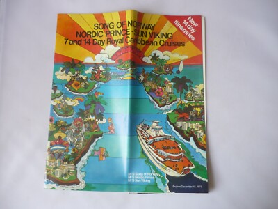 Song of Norway/Nordic Prince/Sun Viking 7 & 14 Tage Royal Caribbean Cruises 1973
