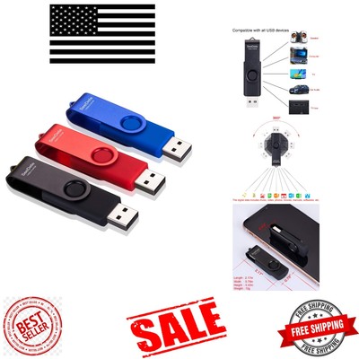 Compact 64GB Rotating USB Flash Drives - 3 Colors for Versatile Storage