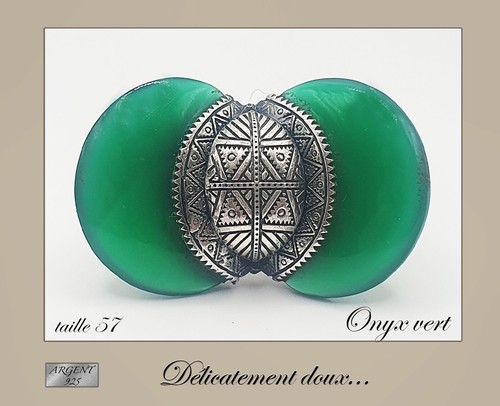 Bague Argent 925 Et Onyx – Modèle Très Original BA-AR-103 – Taille 60
