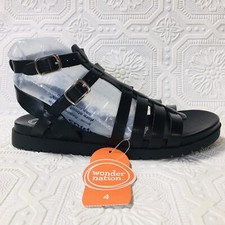 Wonder Nation Girl Gladiator Black Slip-On Sandal Sizes Vary NWT