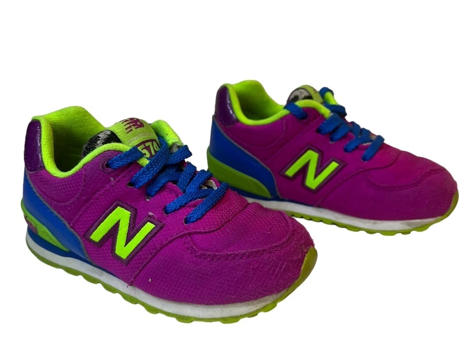New Balance Pop Safari 574 Sapatos Infantis Meninas Tamanho 7 Poisonberry Fúcsia Fofo! - Imagem 2 de 4