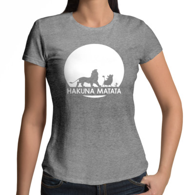 Hakuna Matata Funny Juniors Women Tee Graphics T-Shirt Custom Gift Lion King