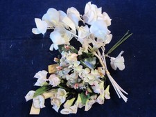 Vtg Millinery Flower Collection Faint Pink Sweet Pea 1" Apple Blossoms Ger H5139