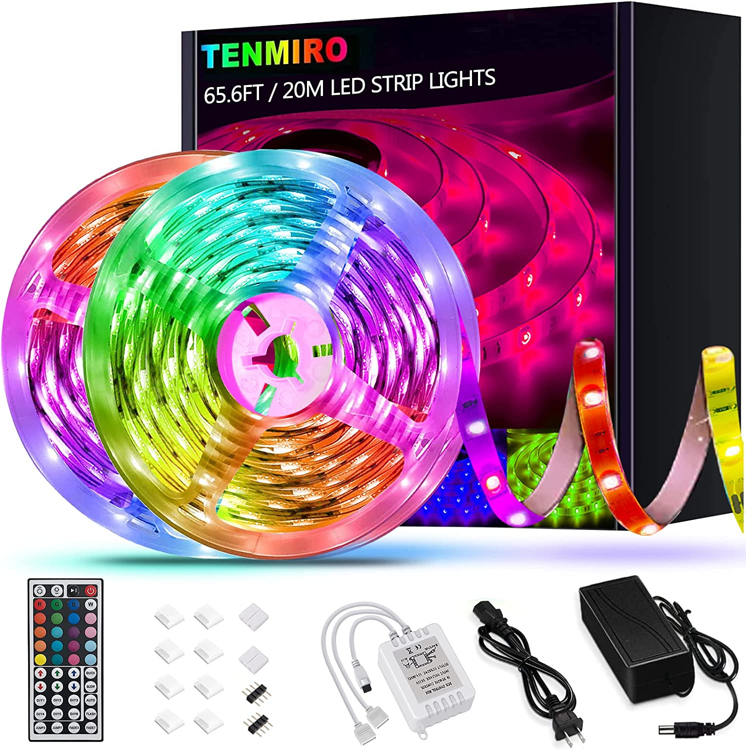 65.6Ft Led Strip Lights, Ultra Long RGB 5050 Color Changing LED Light Strips Kit